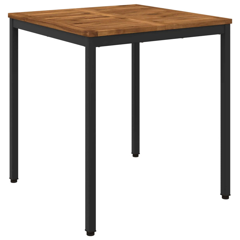 Garden Dinner Table Natural and Black 70 x 68.5 x 75 cm
