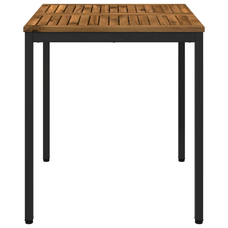 Garden Dinner Table Natural and Black 70 x 68.5 x 75 cm