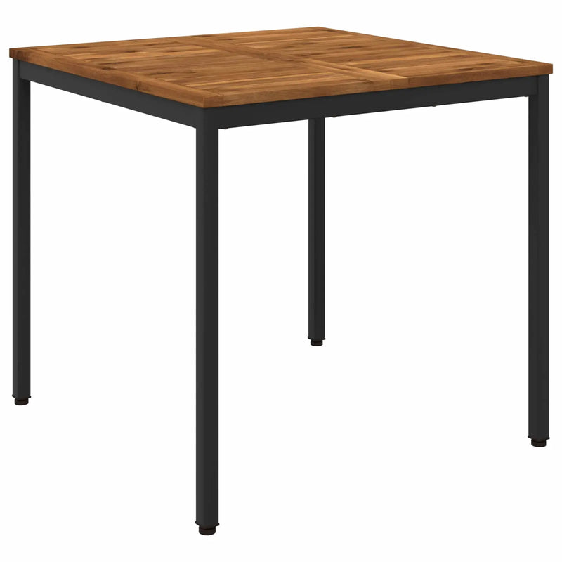 Garden Dinner Table Natural and Black 80 x 80.5 x 75 cm
