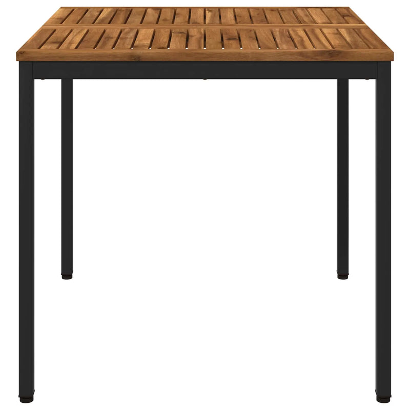 Garden Dinner Table Natural and Black 80 x 80.5 x 75 cm
