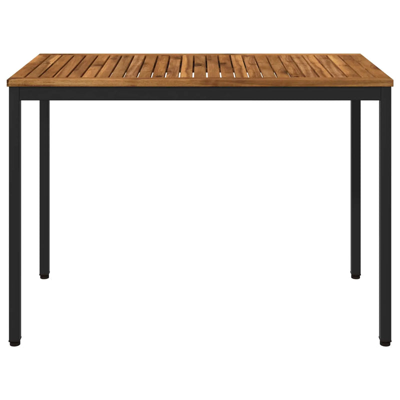 Garden Dinner Table Natural and Black 108.5 x 55 x 75 cm