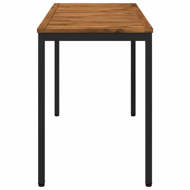 Garden Dinner Table Natural and Black 108.5 x 55 x 75 cm