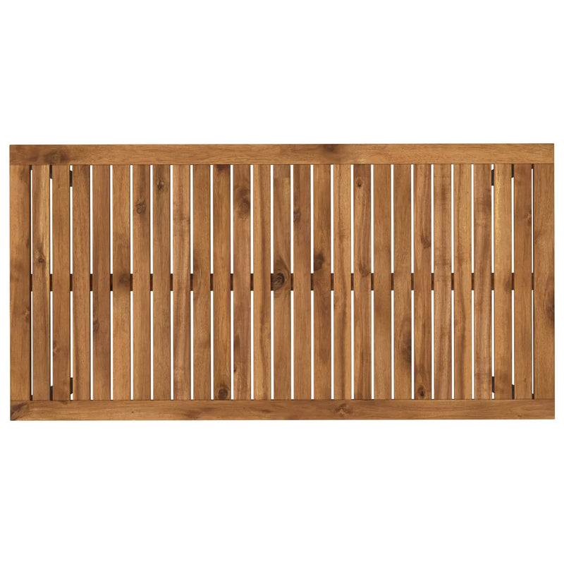 Garden Dinner Table Natural and Black 108.5 x 55 x 75 cm
