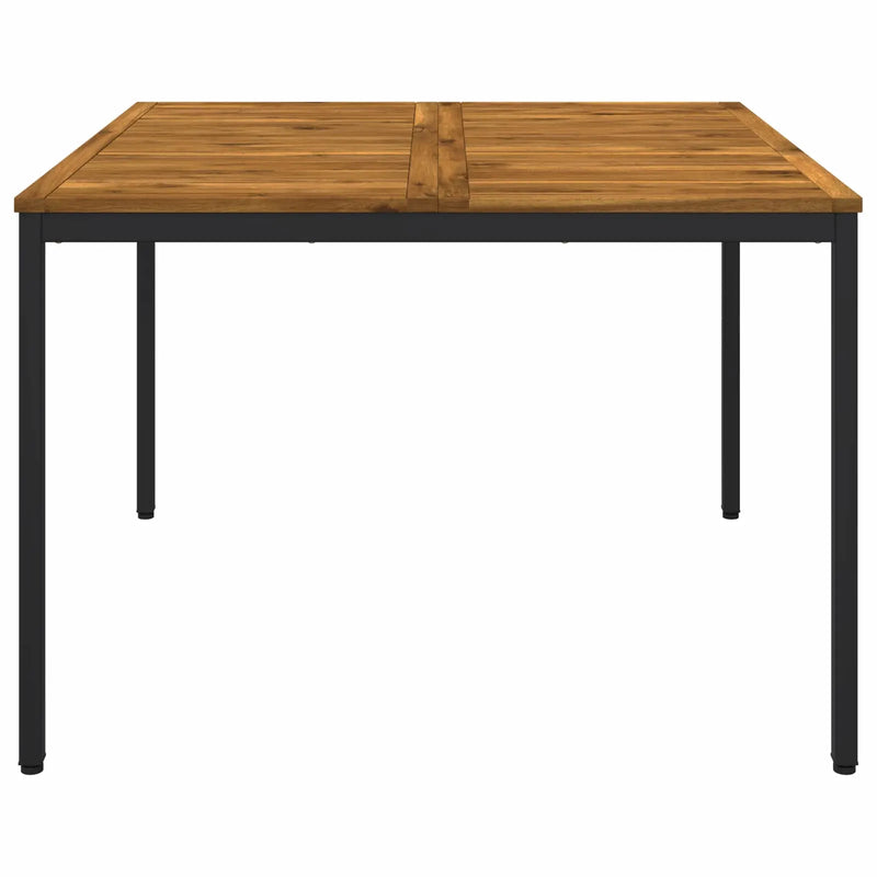 Garden Dinner Table Natural and Black 110 x 108.5 x 75 cm