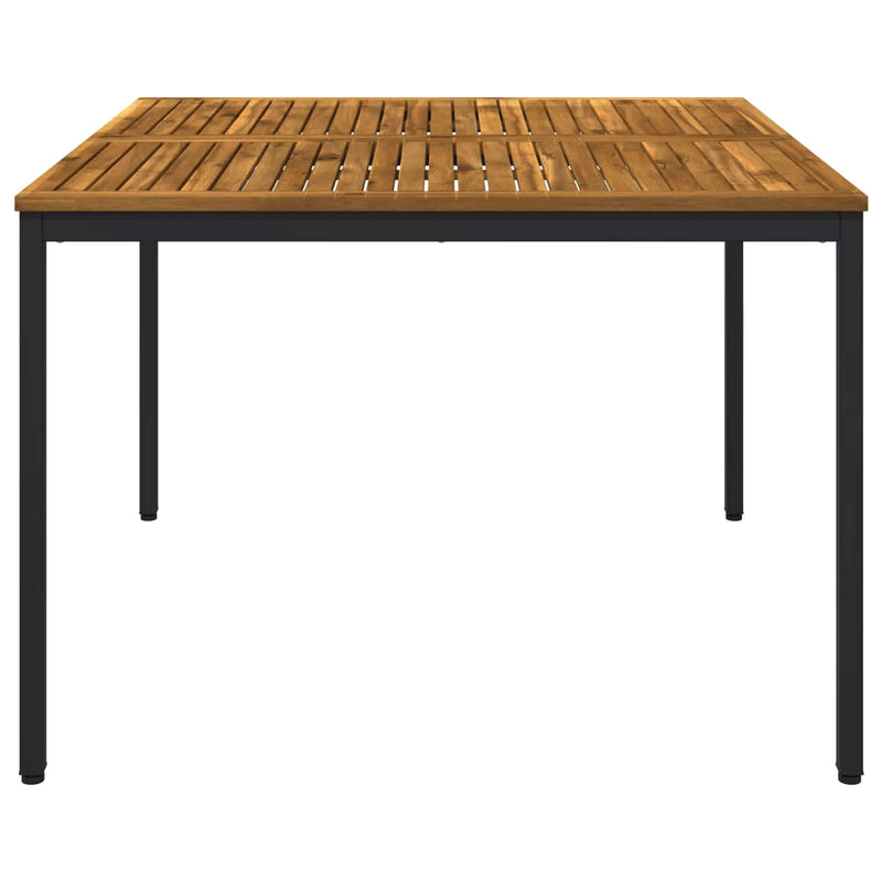 Garden Dinner Table Natural and Black 110 x 108.5 x 75 cm