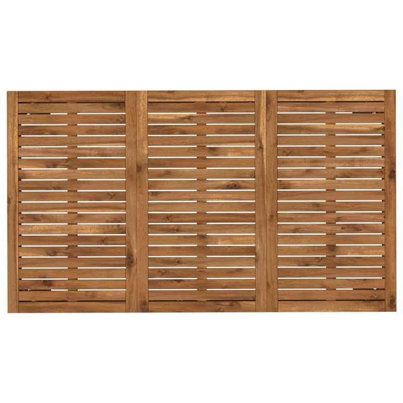 Garden Dinner Table Natural and Black 141 x 80.5 x 75 cm
