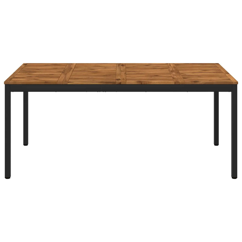 Garden Dinner Table Natural and Black 147 x 88.5 x 75 cm