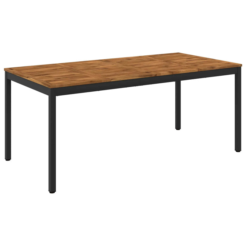 Garden Dinner Table Natural and Black 180 x 88.5 x 75 cm