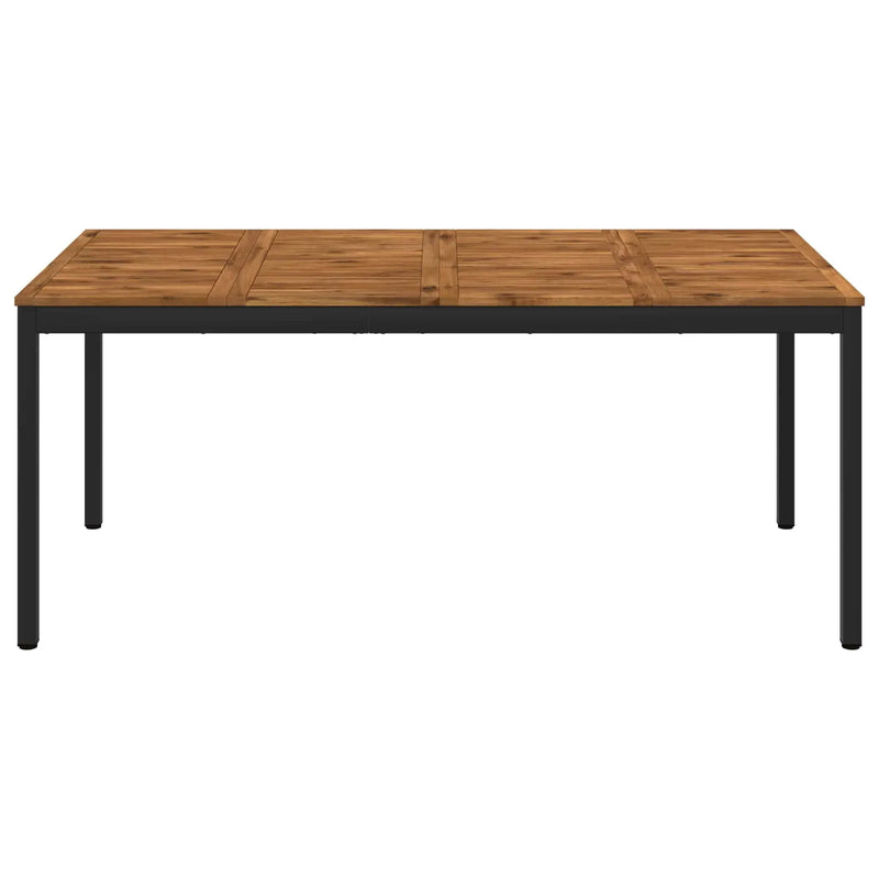 Garden Dinner Table Natural and Black 180 x 88.5 x 75 cm