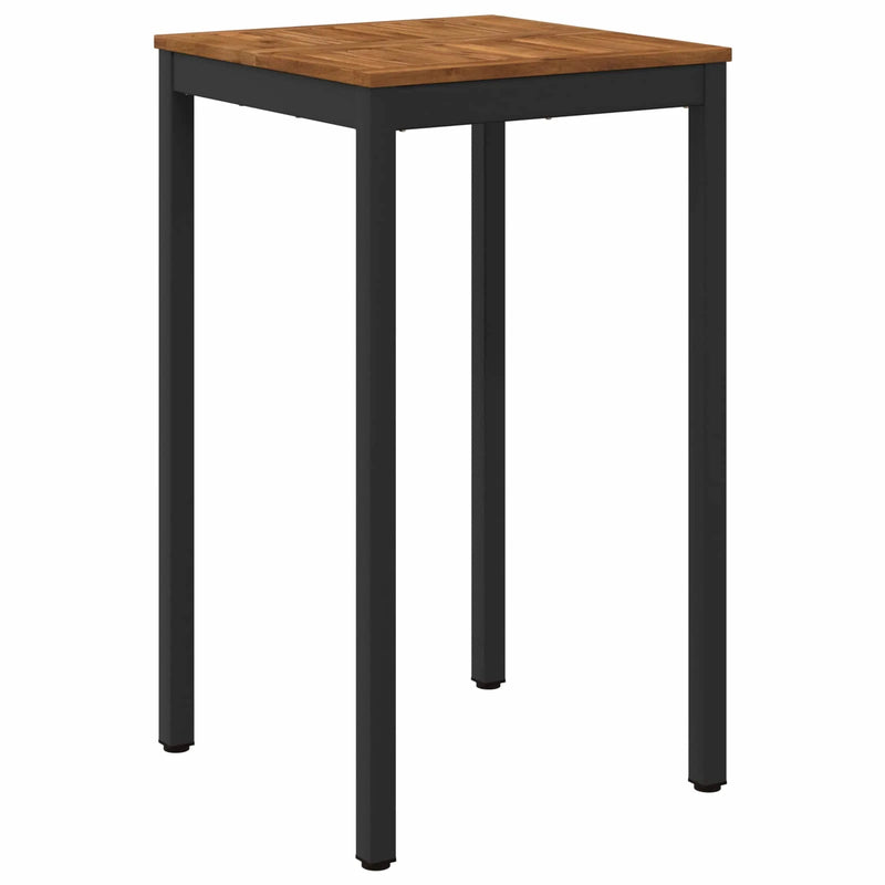 Garden Bar Table Natural and Black 60 x 60.5 x 105 cm