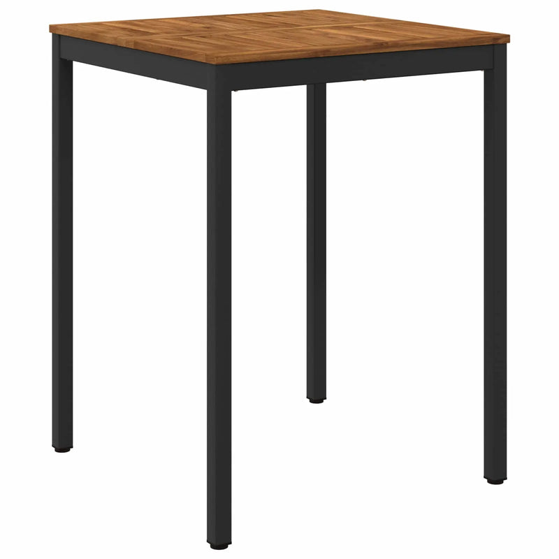 Garden Bar Table Natural and Black 80 x 80.5 x 105 cm
