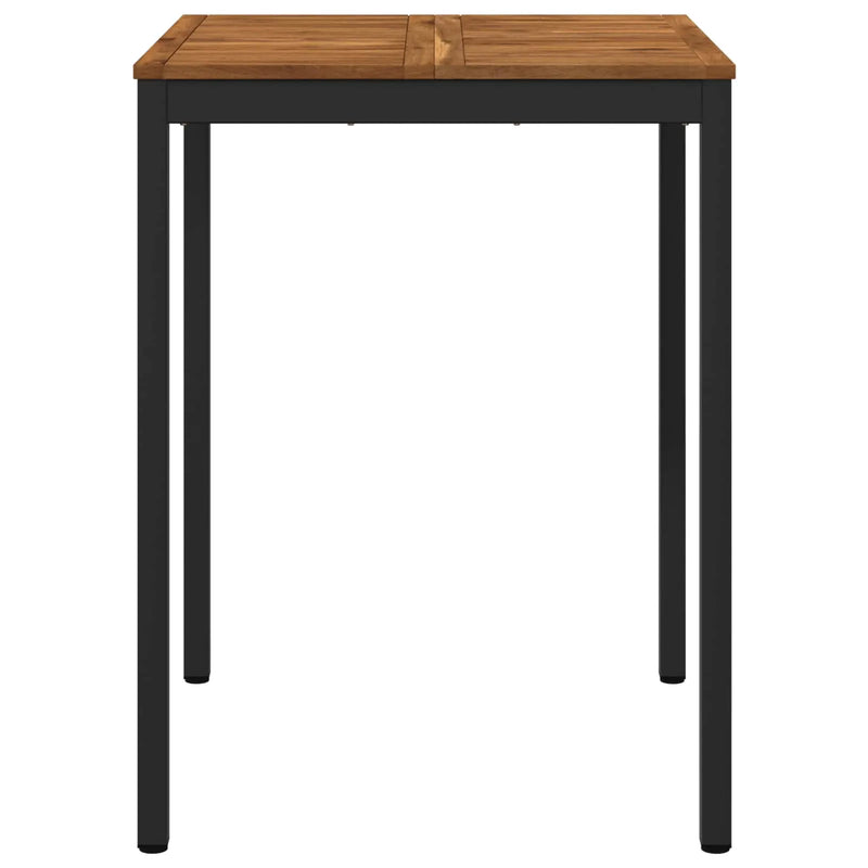 Garden Bar Table Natural and Black 80 x 80.5 x 105 cm