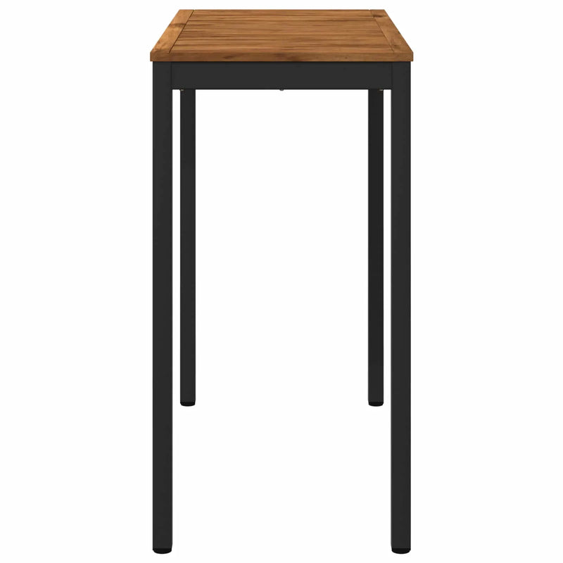 Garden Bar Table Natural and Black 108.5 x 55 x 105 cm