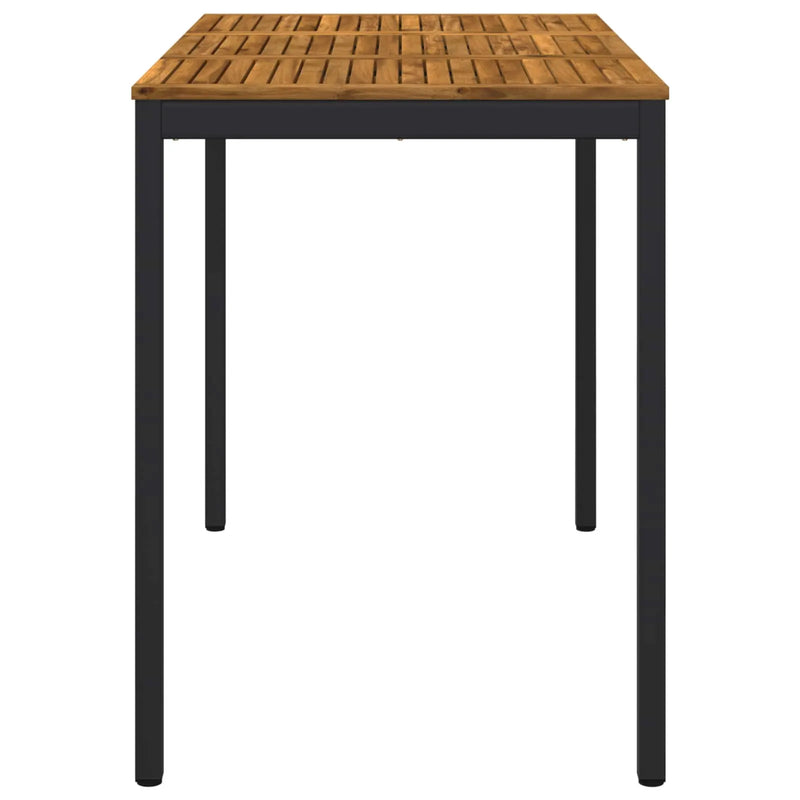 Garden Bar Table Natural and Black 141 x 80.5 x 105 cm