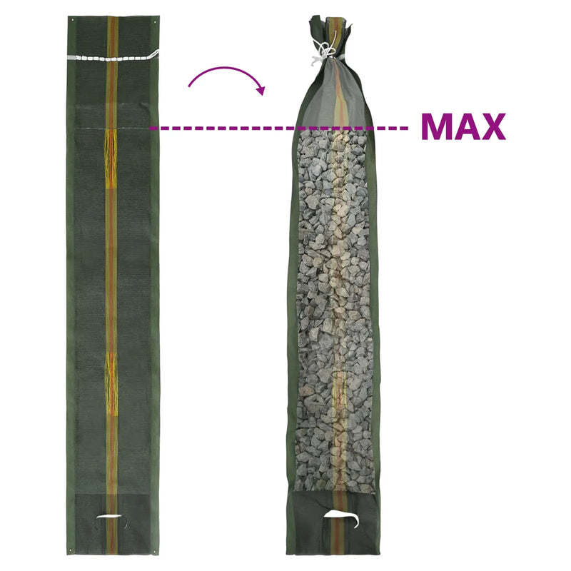 Sandbags 50 pcs Dark Green 120 x 27 cm HDPE