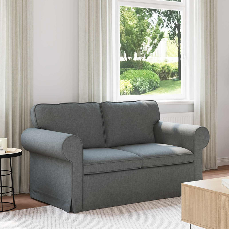 Sofa Dark Grey 215 x 82 x 80 cm Metal