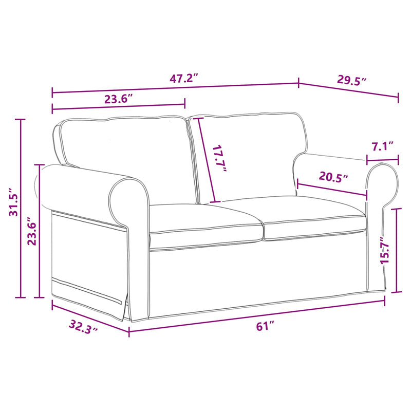 Sofa Dark Grey 215 x 82 x 80 cm Metal