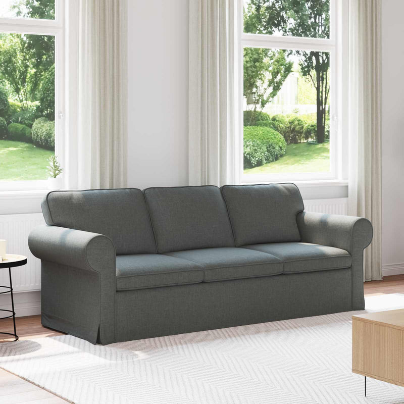 Sofa Dark Grey 215 x 82 x 80 cm Metal