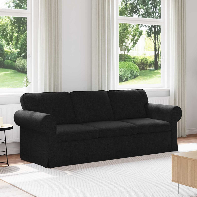 Sofa Black 215 x 82 x 80 cm Metal