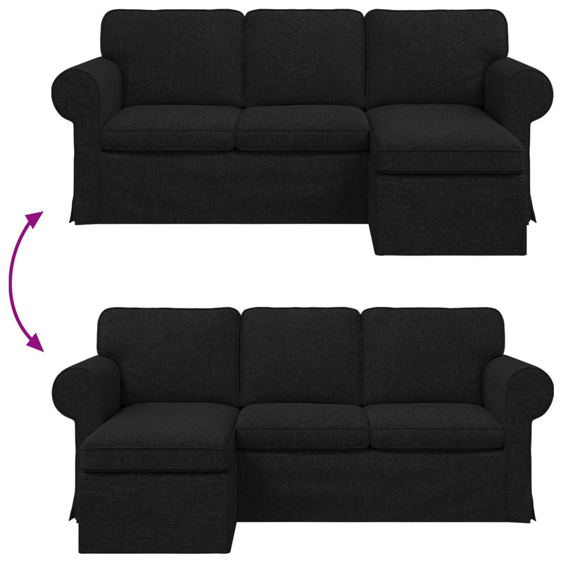 Sofa Black Overall dimensions: 195 x 138 x 80 cm (W x D x H)