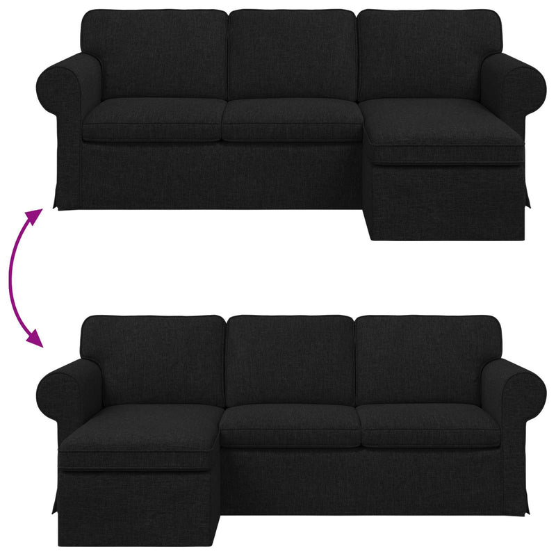 Sofa Black Overall dimensions: 215 x 138 x 80 cm (W x D x H)