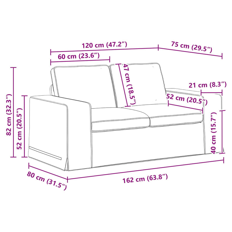 Sofa Black Overall dimensions: 162 x 80 x 82 cm (W x D x H)