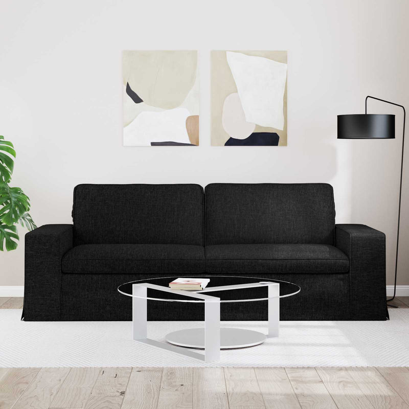 Sofa Black Overall dimensions: 222 x 80 x 82 cm (W x D x H)