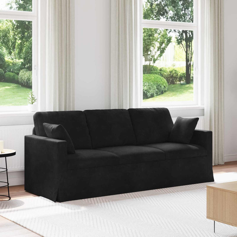 Sofa Black Overall dimensions: 198 x 78 x 80 cm (W x D x H)