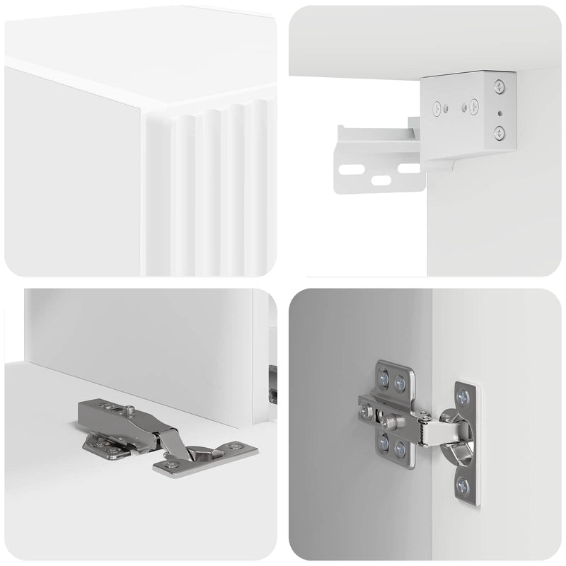 vidaXL Wall-mounted 4 pcs White