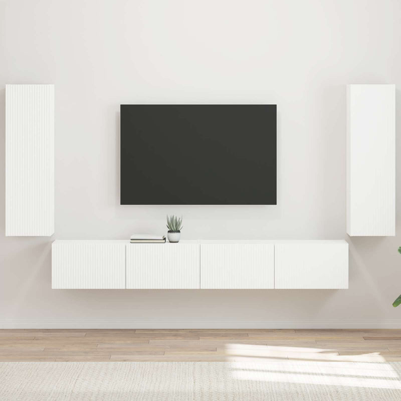 vidaXL Wall-mounted 4 pcs White