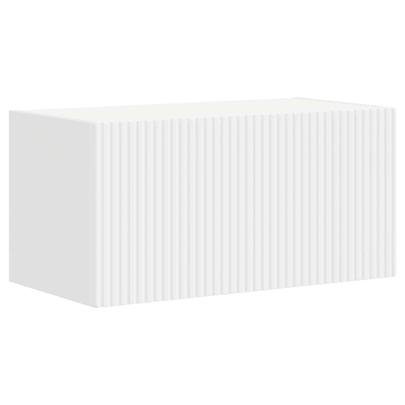vidaXL TV Cabinet Set Wall-mounted 2 pcs White Engineered Wood