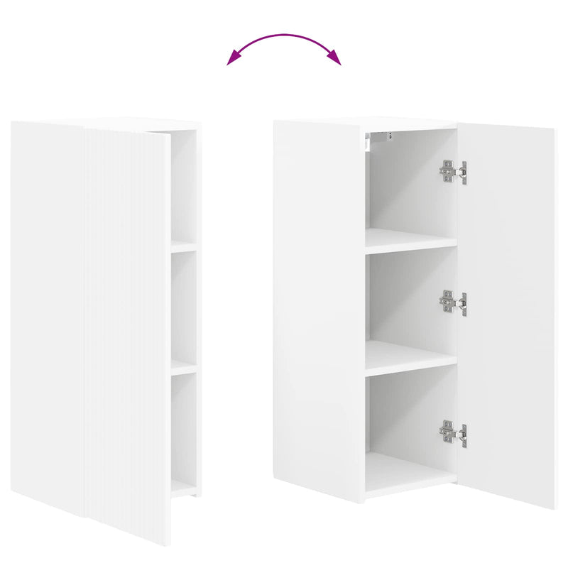 vidaXL TV Cabinet Set Wall-mounted 2 pcs White Engineered Wood