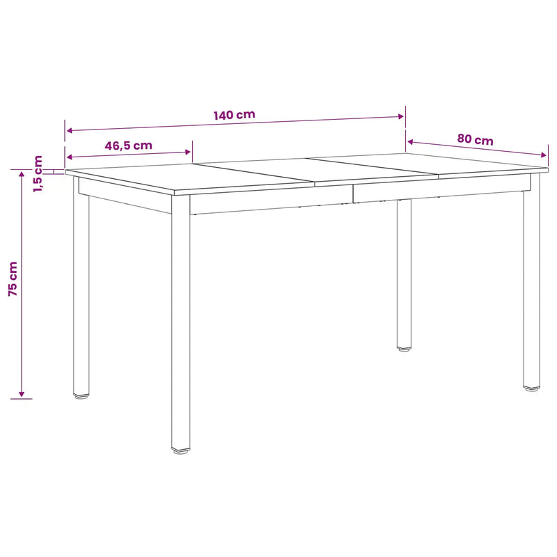 Dining Tables 140 x 80 x 75 cm Engineered Wood Black Oak