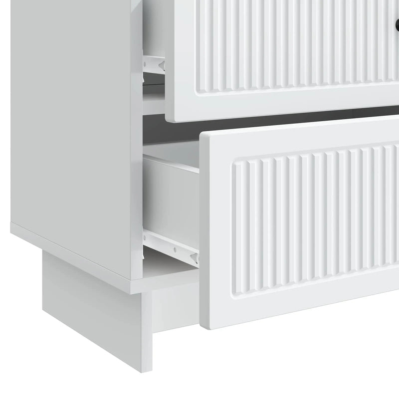 Bedside Cabinet White 62 x 34.5 x 47.5 cm Engineered Wood