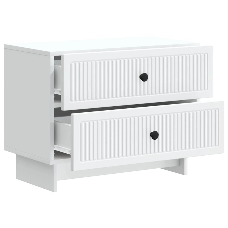 Bedside Cabinet White 62 x 34.5 x 47.5 cm Engineered Wood