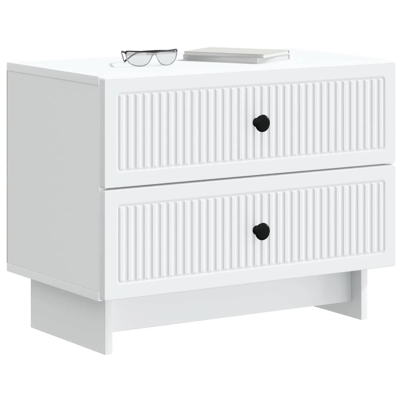 Bedside Cabinet White 62 x 34.5 x 47.5 cm Engineered Wood