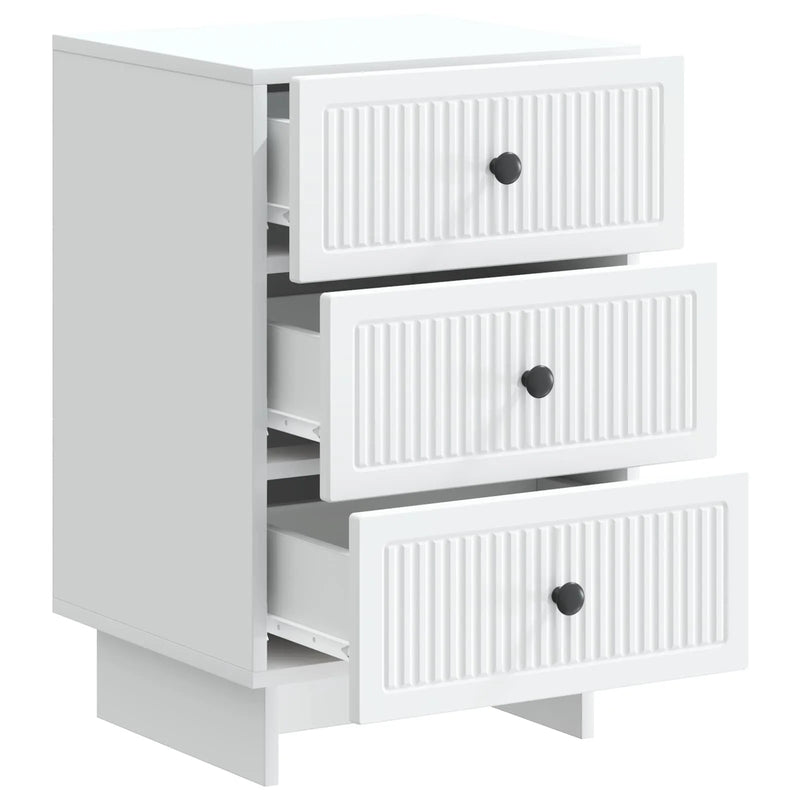 Bedside Cabinet White 43 x 41 x 66.5 cm Engineered Wood