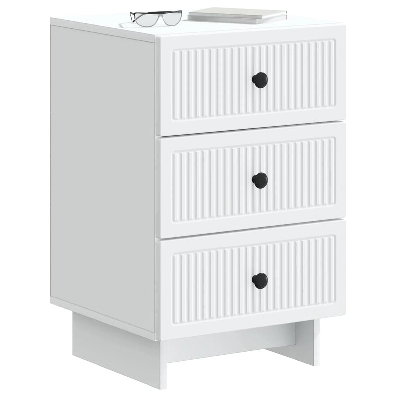 Bedside Cabinet White 43 x 41 x 66.5 cm Engineered Wood