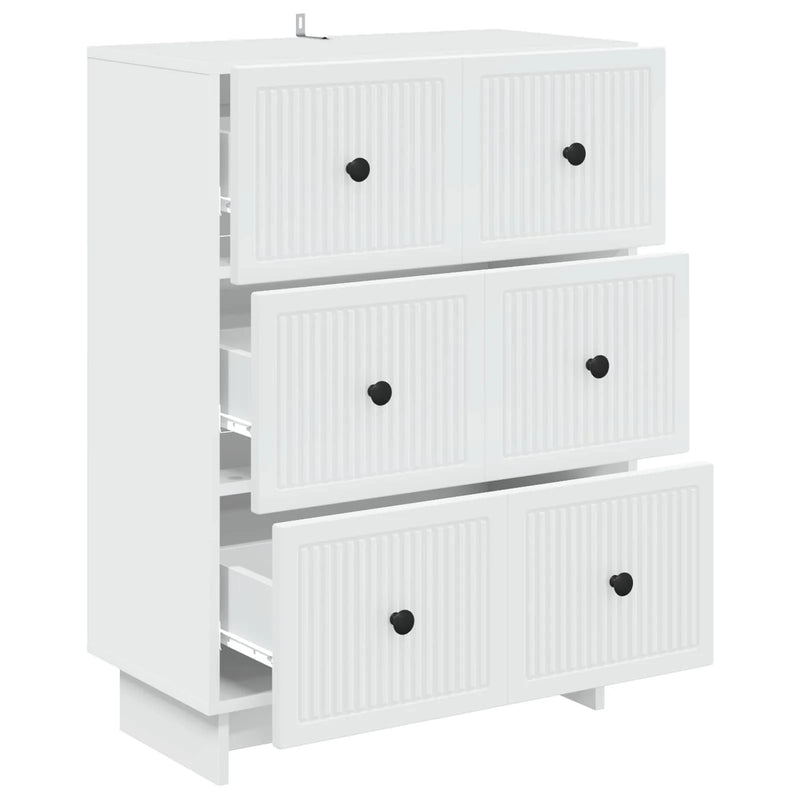 Drawer Cabinet White 66 x 34.5 x 90 cm Engineered Wood