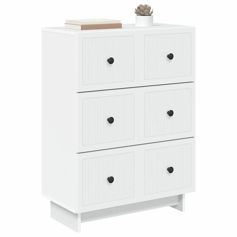 Drawer Cabinet White 66 x 34.5 x 90 cm Engineered Wood