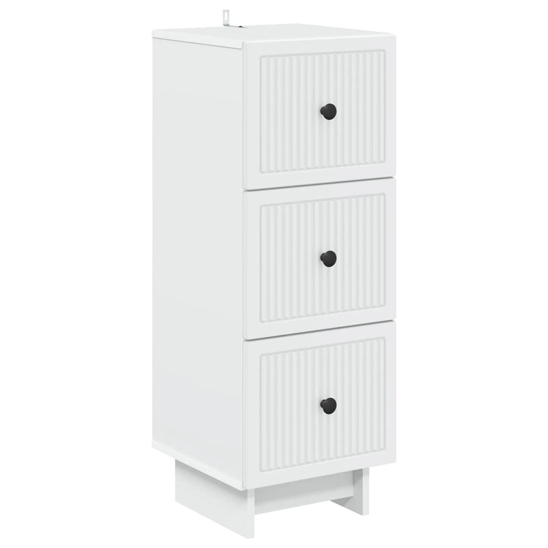 Drawer Cabinet White 33 x 34.5 x 90 cm Engineered Wood