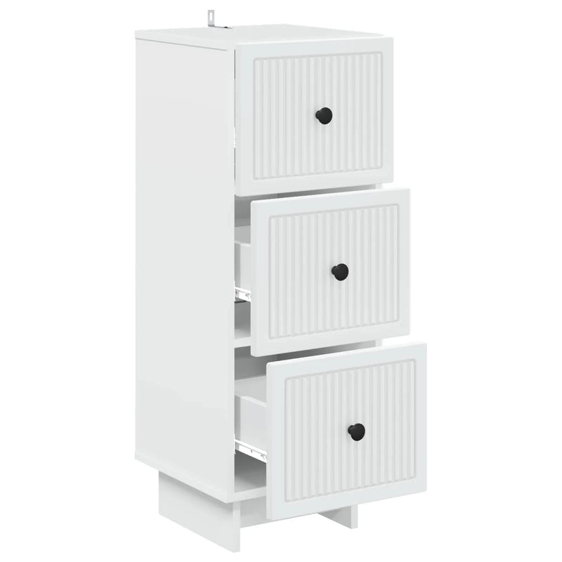 Drawer Cabinet White 33 x 34.5 x 90 cm Engineered Wood