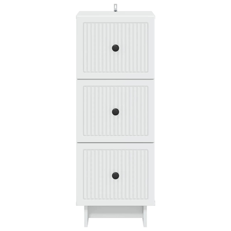Drawer Cabinet White 33 x 34.5 x 90 cm Engineered Wood