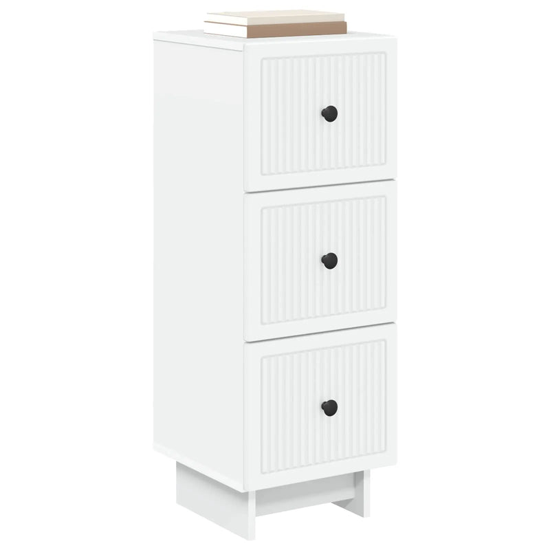 Drawer Cabinet White 33 x 34.5 x 90 cm Engineered Wood