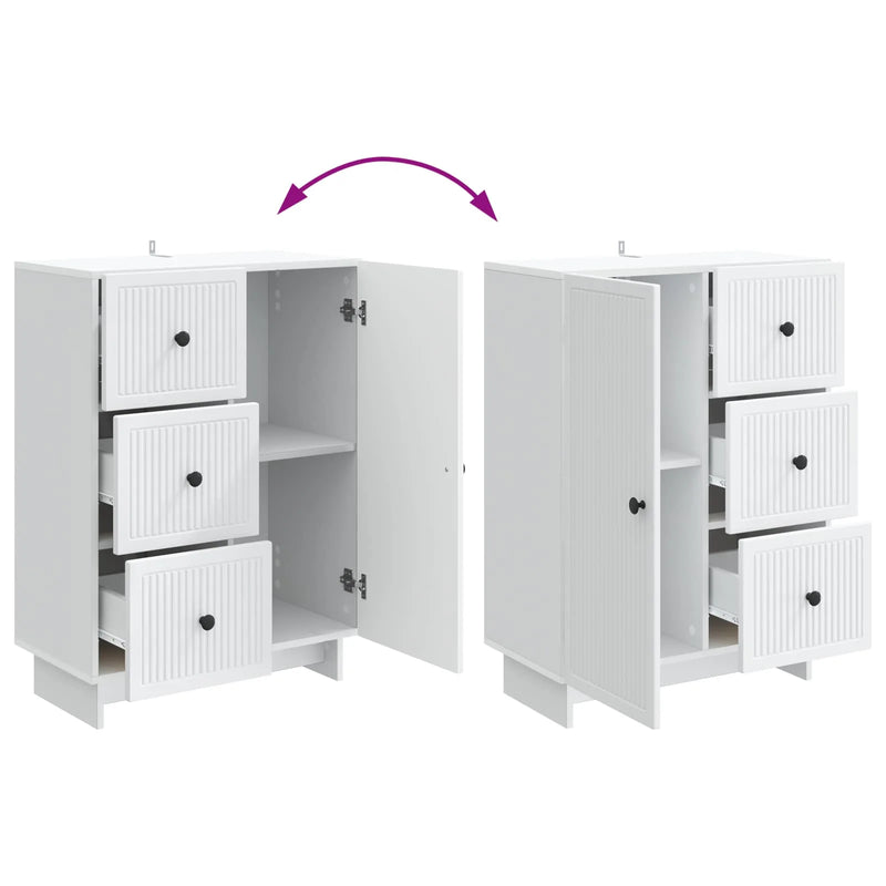 Sideboard with Drawer White 66 x 34.5 x 90 cm Engineered Wood