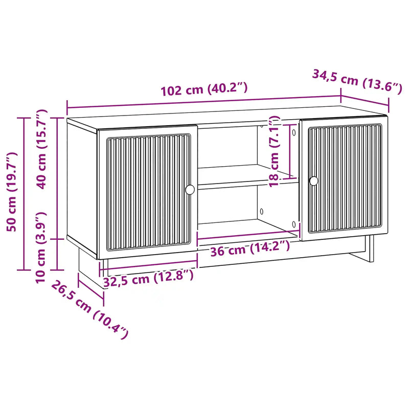 TV Cabinet White 102 x 34.5 x 50 cm Engineered Wood