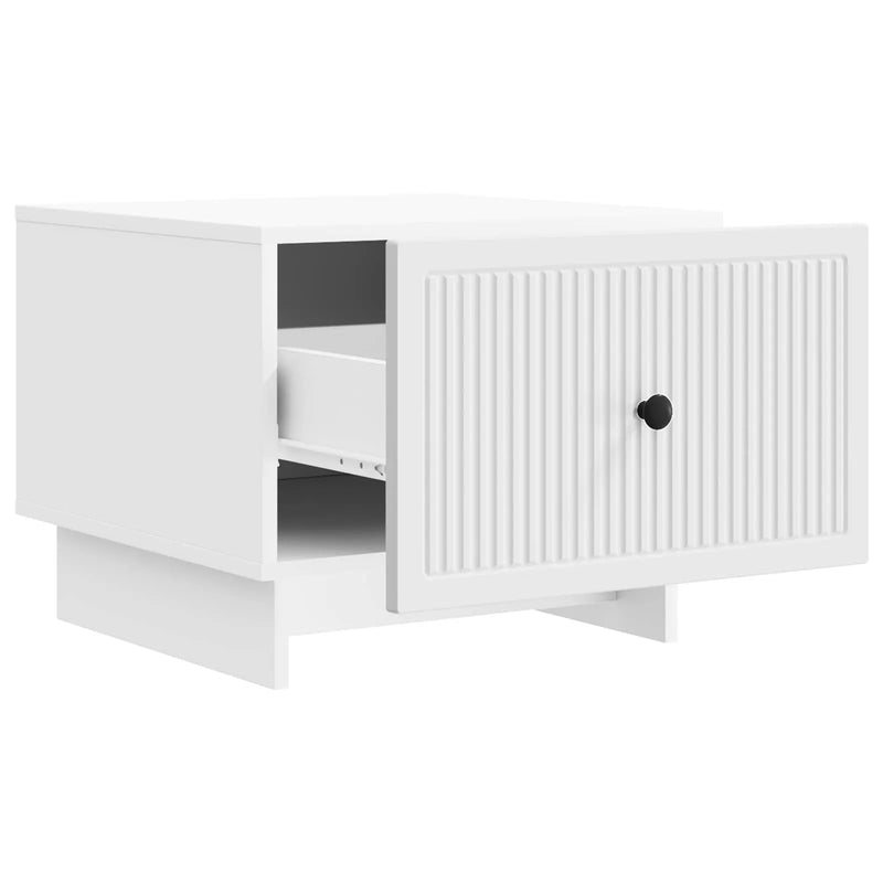 Coffee Table with Drawer White 49 x 50 x 40 cm Engineered Wood