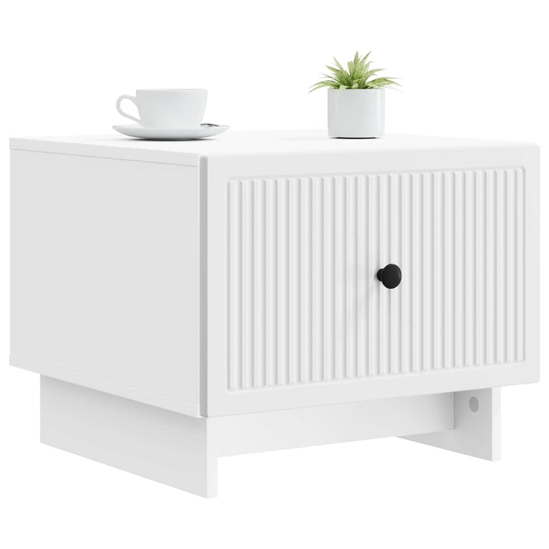 Coffee Table with Drawer White 49 x 50 x 40 cm Engineered Wood