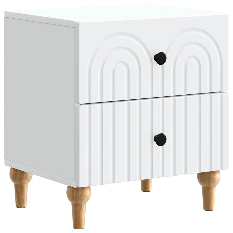 Bedside Cabinet White 43 x 34.5 x 48 cm Engineered Wood
