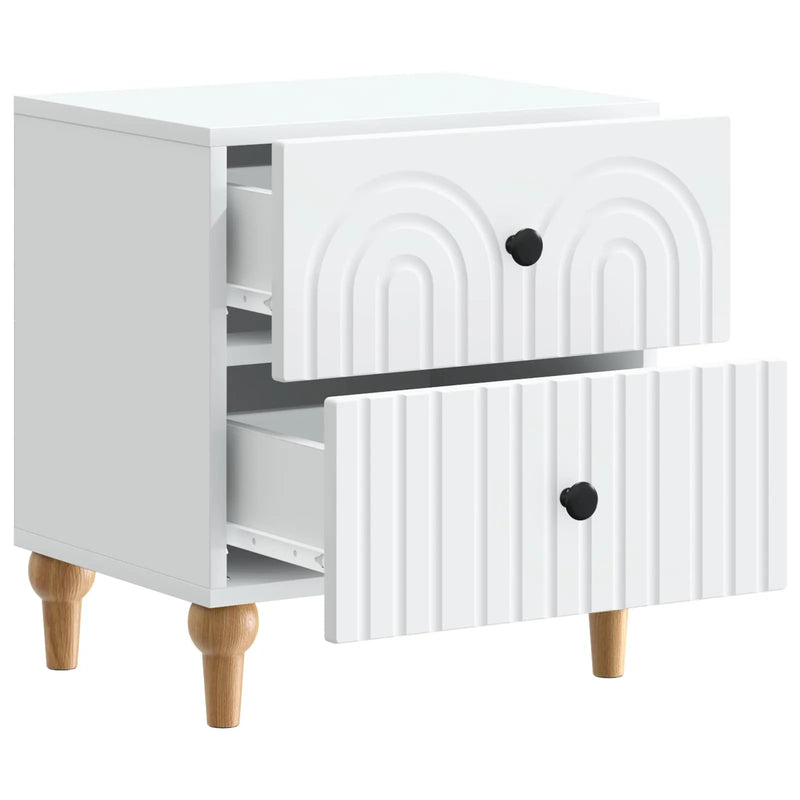 Bedside Cabinet White 43 x 34.5 x 48 cm Engineered Wood